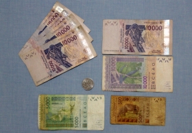 Benin und Togo Währung vorne