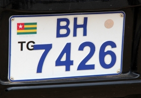 Togo Autokennzeichen hinten