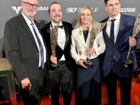 2024 10 03 Bontus Valentin Kitesurf Olympiasieger und Hudson Viktoria Leichtathletin bei der Sporthilfe Gala 2024